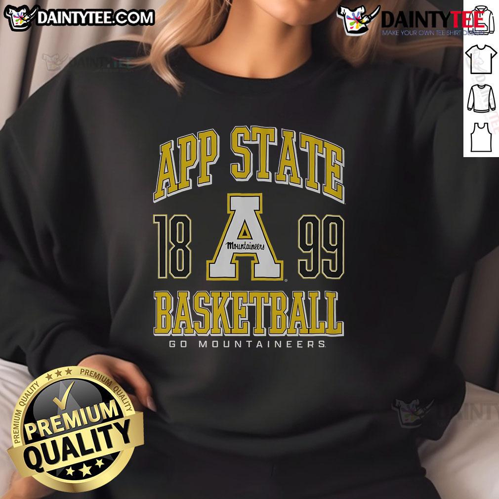 Good Appalachian State Mountaineers basketball sweatshirt featuring team colors and logo, perfect for fans.