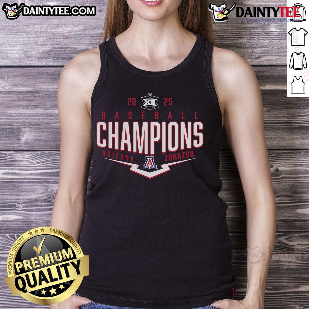 Arizona Wildcats 2025 Big 12 Baseball Conference Tournament Champions tank top showcasing team pride and playoff spirit.
