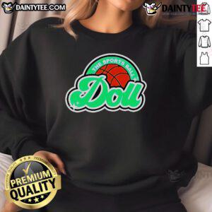 Good Casual Doll and Ball Design Sweatshirt featuring a playful graphic and comfortable fit for everyday wear.