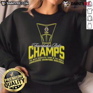 Good Fenerbahce 24-25 Basketball Championship Sweatshirt featuring team colors and logo for fans and players.