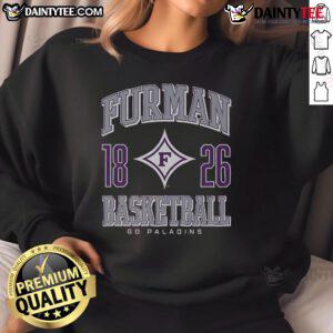 Alt Text: Good Furman Paladins basketball sweatshirt in purple with logo, perfect for fans and game day attire.