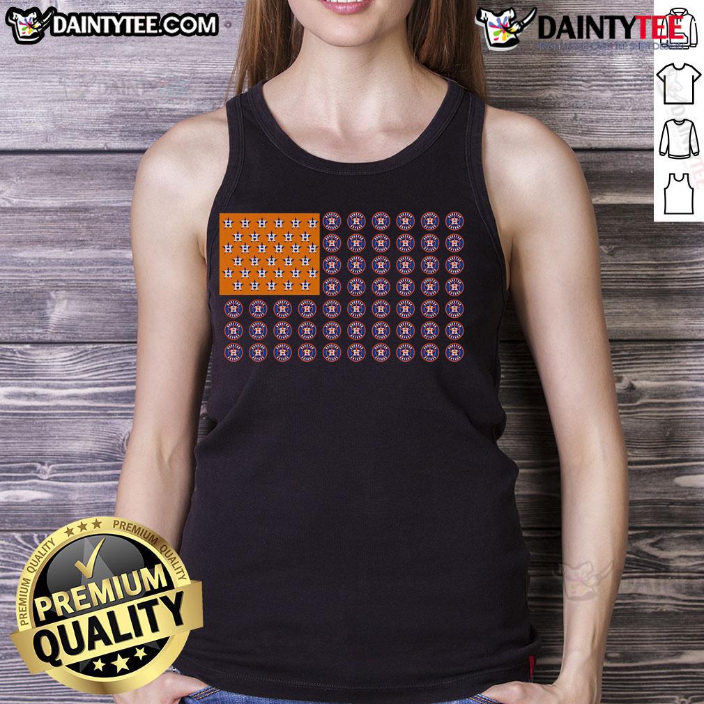 Stylish Houston Astros tank top featuring the American flag design, perfect for fans showcasing team spirit.