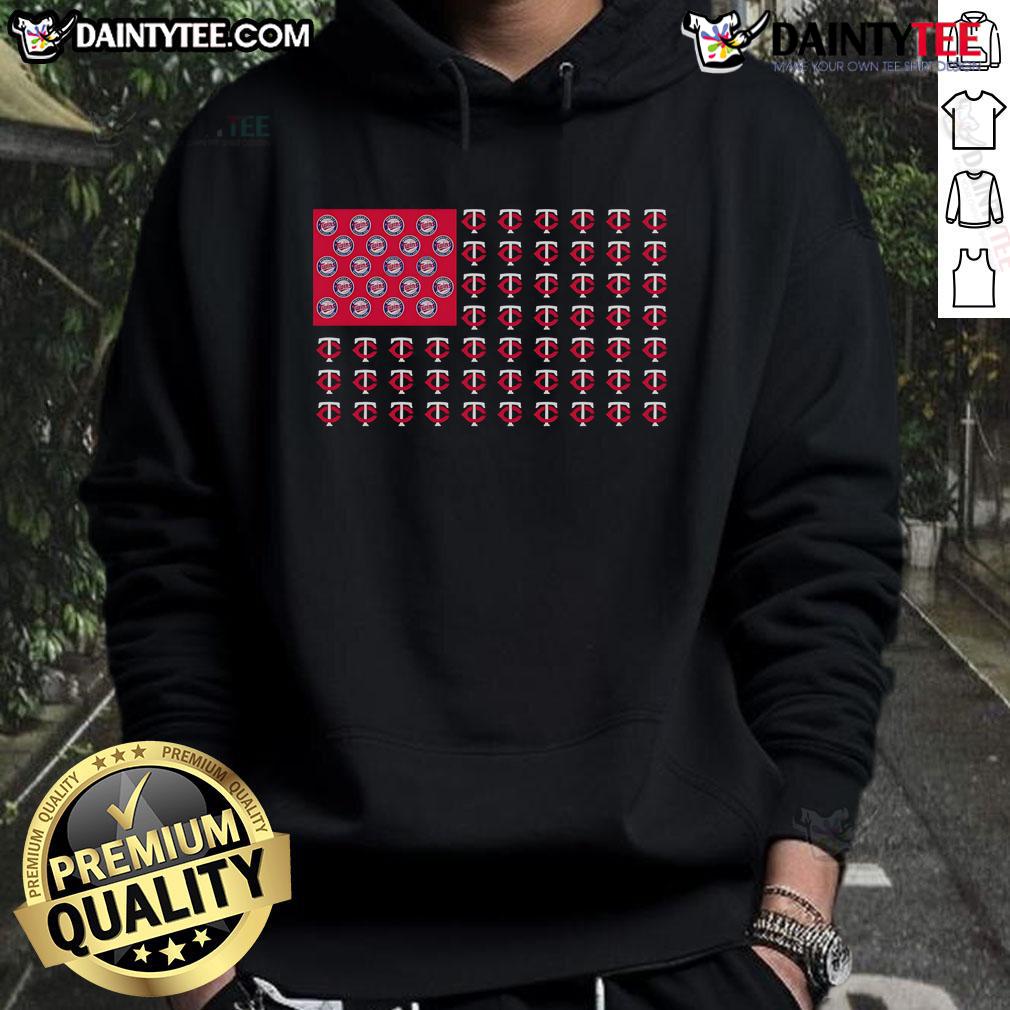 Stylish Minnesota Twins hoodie featuring the American flag design, perfect for fans and patriotic sportswear lovers.