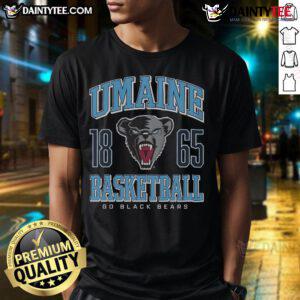 Good Maine Black Bears basketball T-shirt featuring team colors and logo, perfect for fans and supporters of the Black Bears.
