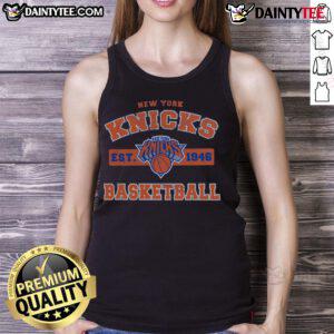 Alt Text: Good Majestic Threads Royal New York Knicks tank top featuring team logo and vibrant blue color, perfect for fans.