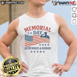 Good Memorial Day Remember Honor tank top featuring patriotic design and bold lettering for honoring heroes.