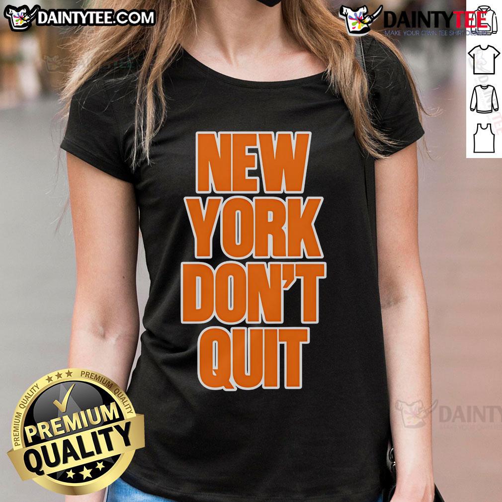 Good New York Don't Quit Ladies Tee in vibrant colors, perfect for motivation and casual wear.