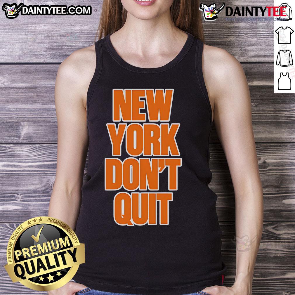 Good New York Don't Quit Tank Top featuring a motivational design, perfect for workouts and casual wear.