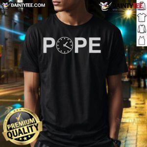 Good Pope Leo XIV Clock T-Shirt featuring a vintage design and vibrant colors, perfect for religious and fashion enthusiasts.