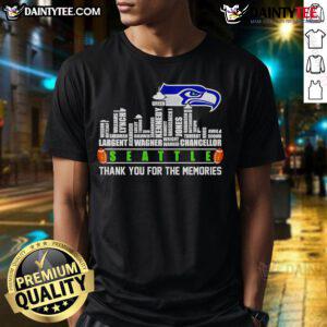 Good Skyline Seattle Thank You For The Memories T-Shirt featuring a vibrant Seattle skyline graphic and stylish design.