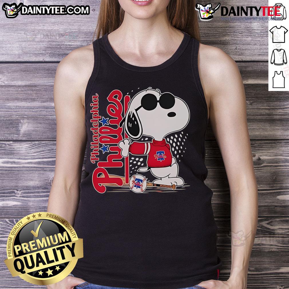 Good Snoopy Cool Philadelphia Phillies baseball tank top featuring a fun Snoopy graphic for fans and summer wear.