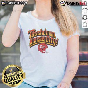 Good Touchdown Kansas City Chiefs Ladies Tee featuring team colors and logo, perfect for female fans on game day.