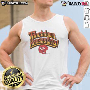 Alt Text: Stylish Good Touchdown Kansas City Chiefs tank top featuring team colors and logo, perfect for game day outfits.