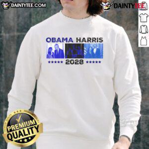 Hot Obama Harris 2028 sweatshirt featuring bold graphics and vibrant colors, perfect for supporters of the 2028 campaign.