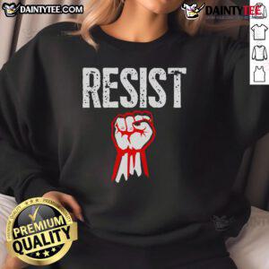 Anti-Trump sweatshirt featuring 'Hot Resist Fist' design, perfect for showing support in the resistance movement.