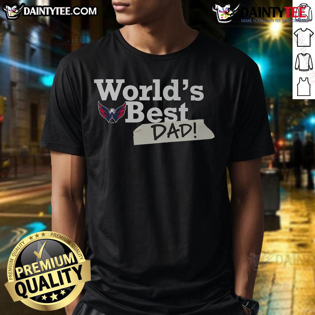 Alt Text: Hot Washington Capitals World's Best Dad T-Shirt featuring team logo and vibrant colors, perfect for hockey-loving dads.