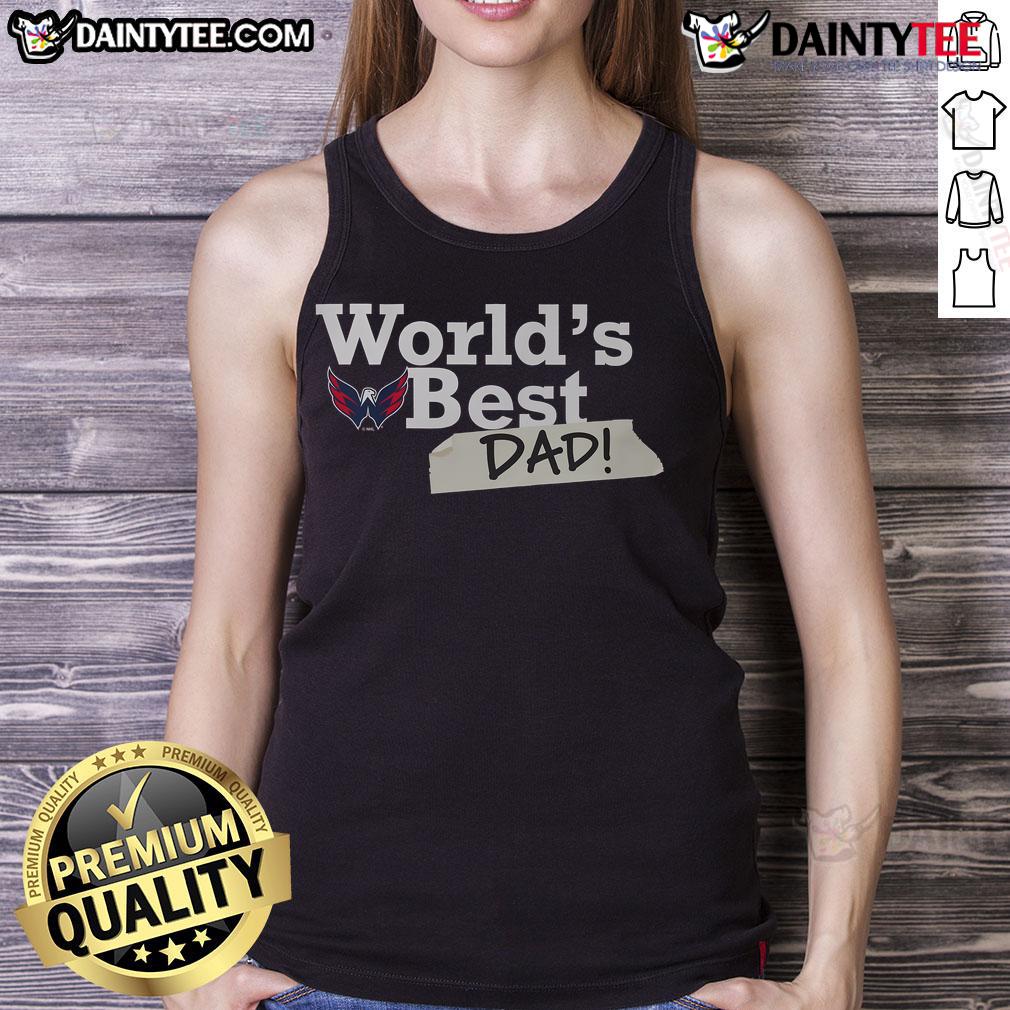 Hot Washington Capitals World's Best Dad tank top in red, perfect for sports fans and Father's Day gifts.