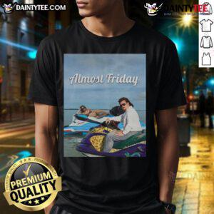 Nice Almost Friday Sweeney And McBride T-Shirt featuring a fun graphic design perfect for casual wear.