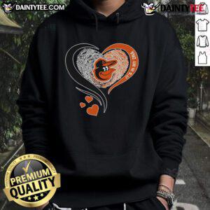 Nice Baltimore Orioles 'It's In My DNA' heart hoodie featuring team colors and logo, perfect for fans and cozy wear.