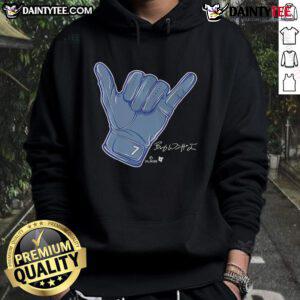 Bobby Witt Jr. wearing a stylish Hang Loose Hoodie, showcasing a relaxed vibe and trendy sports fashion.