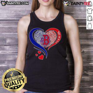 Boston Red Sox baseball heart tank top showcasing a stylish design for fans, perfect for game day and casual wear.
