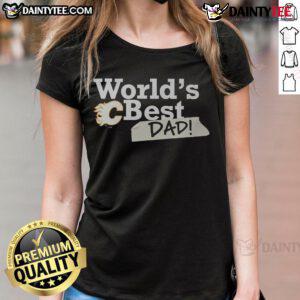 Nice Buffalo Sabres World's Best Dad ladies tee featuring vibrant team colors and a stylish design for proud fans.