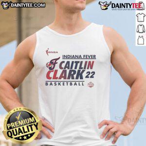 Alt Text: Caitlin Clark wearing an Indiana Fever WNBA basketball tank top, showcasing team spirit and athletic style.
