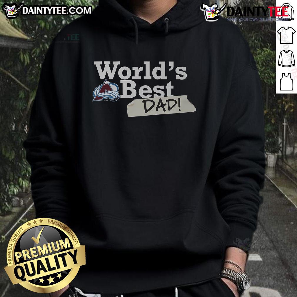 Cozy Nice Colorado Avalanche World's Best Dad Hoodie in team colors, perfect for proud dads and hockey fans.