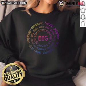 Colorful EEG pediatric appreciation sweatshirt featuring vibrant designs, perfect for kids and healthcare supporters.