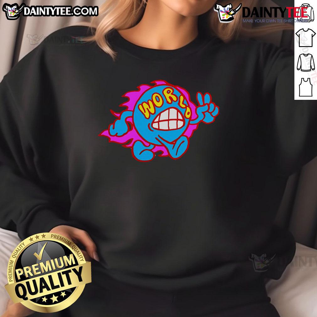 Nice Coming Soon World Hello Sweatshirt in soft fabric, featuring a stylish design perfect for casual wear.