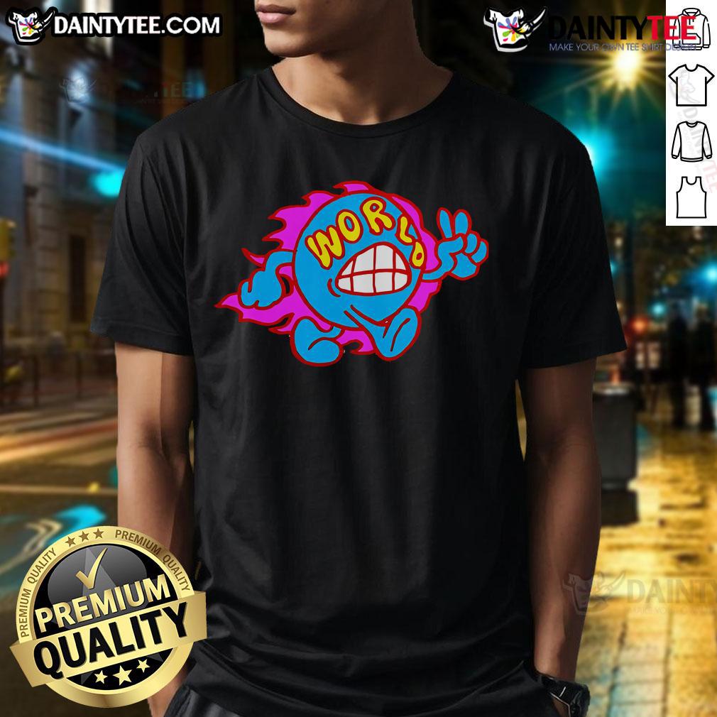 Nice Coming Soon World Hello T-Shirt featuring a vibrant design, perfect for casual wear and expressing a friendly vibe.