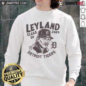 Nice Detroit Tigers Jim Leyland Class of 2024 sweatshirt featuring team colors and logo, perfect for baseball fans.
