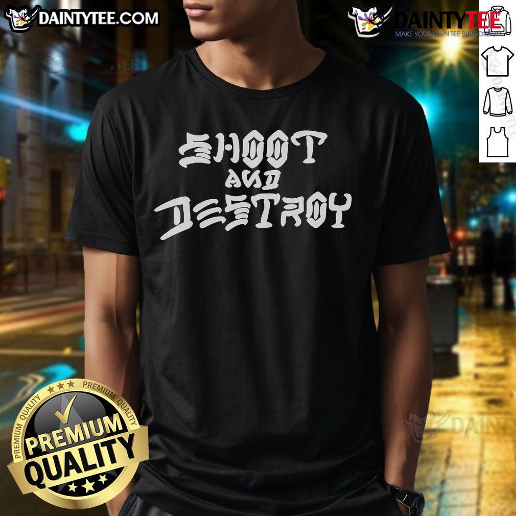 Nice Dirtykid Shoot And Destroy T-Shirt featuring bold graphics and a trendy design for casual streetwear enthusiasts.