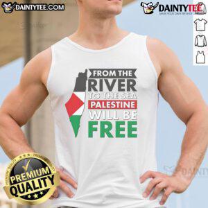 Nice from the river to the sea Palestine will be free tank top featuring a map of Palestine.