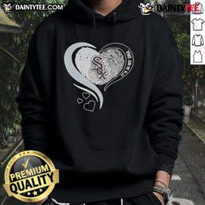 Stylish Chicago White Sox baseball hoodie with 'Nice Heart, It's In My DNA' graphic design.