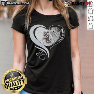 Ladies tee featuring 'Nice Heart, It's in My DNA' design for Chicago White Sox baseball fans.
