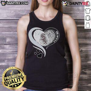 Chicago White Sox baseball tank top with 'Nice Heart It's In My DNA' design, perfect for fans and stylish summer wear.