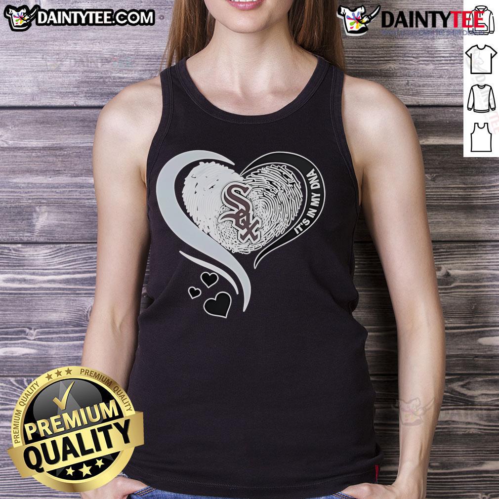 Chicago White Sox baseball tank top with 'Nice Heart It's In My DNA' design, perfect for fans and stylish summer wear.