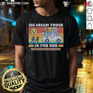 Alt Text: Nice Ice Cream Truck 5K Fun Run t-shirt design featuring vibrant graphics and catchy slogan to claim the prize.