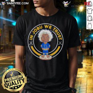 Nice In Jobu We Trust Louis Hockey T-Shirt featuring a bold graphic design, perfect for hockey fans and casual wear.