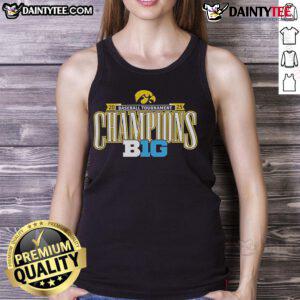 Nice Iowa Hawkeyes 2025 Big Ten Conference Baseball Champions tank top showcasing team pride and stylish design.