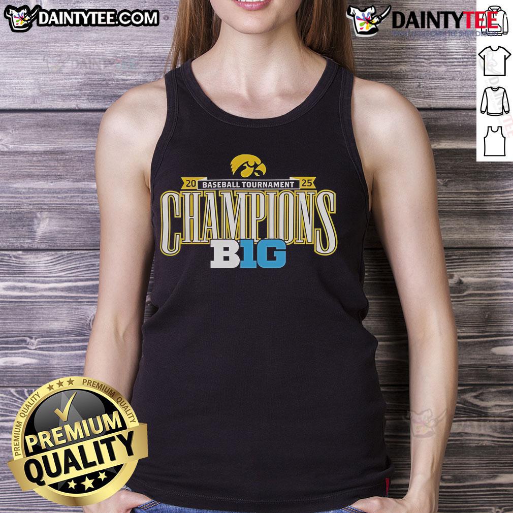 Nice Iowa Hawkeyes 2025 Big Ten Conference Baseball Champions tank top showcasing team pride and stylish design.