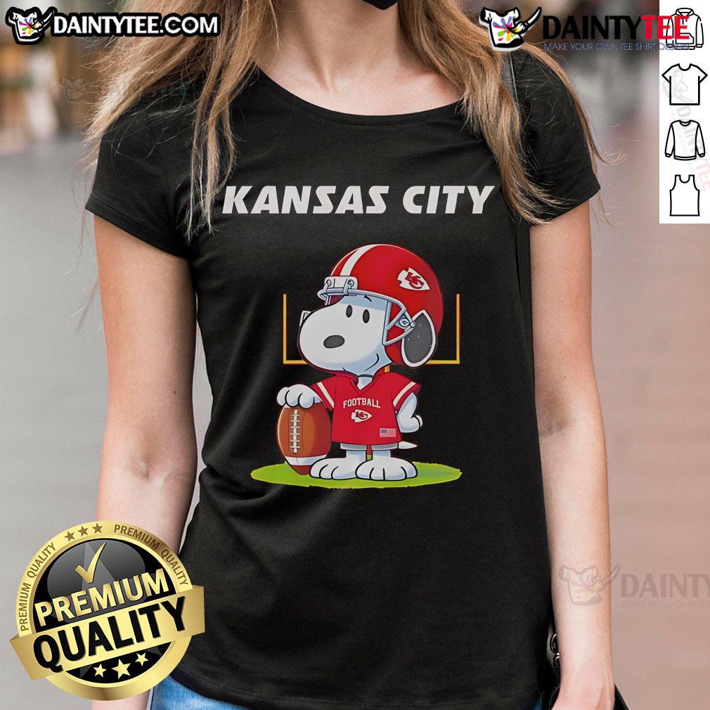 2025 Kansas City Chiefs x Peanuts Day ladies tee featuring vibrant graphics, perfect for fans and casual wear.