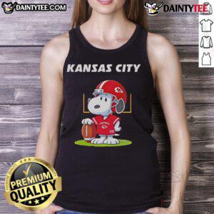 2025 Nice Kansas City Chiefs X Peanuts Day tank top featuring vibrant graphics for fans and collectors.