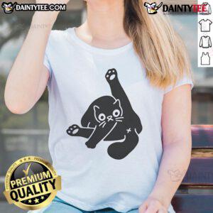 Alt Text: Cute 'Nice Ok Super Day' cat butt design on a ladies tee, perfect for cat lovers and fun casual wear.