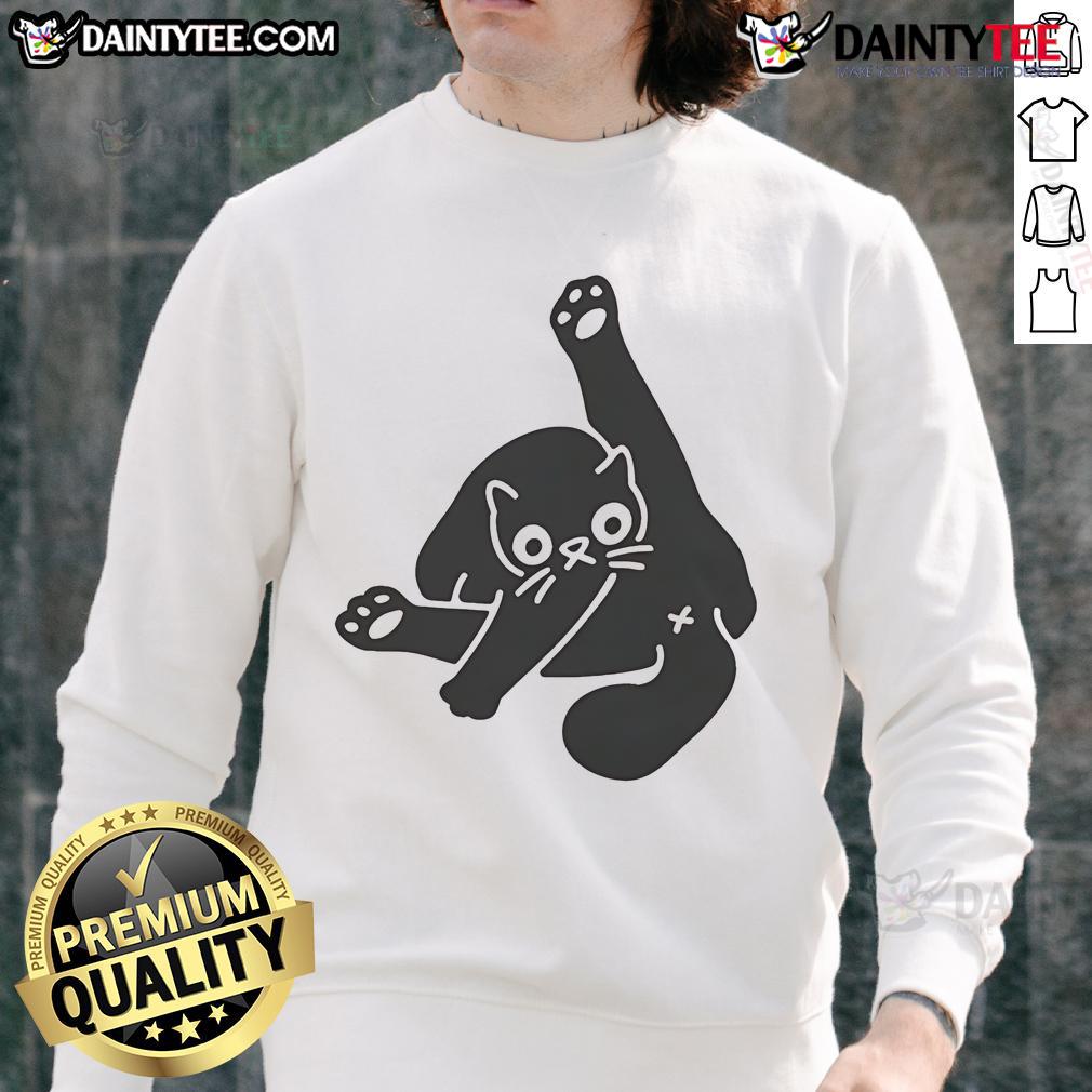 Funny 'Nice Ok Super Day' cat butt sweatshirt, perfect for cat lovers and quirky fashion enthusiasts.