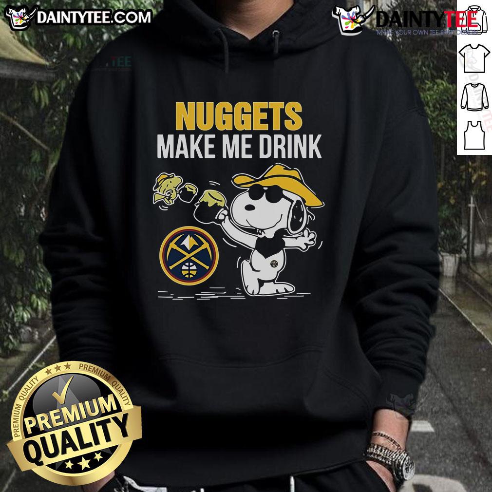 Nice Snoopy and Woodstock Denver Nuggets hoodie featuring playful graphics, perfect for fans and cozy wear.