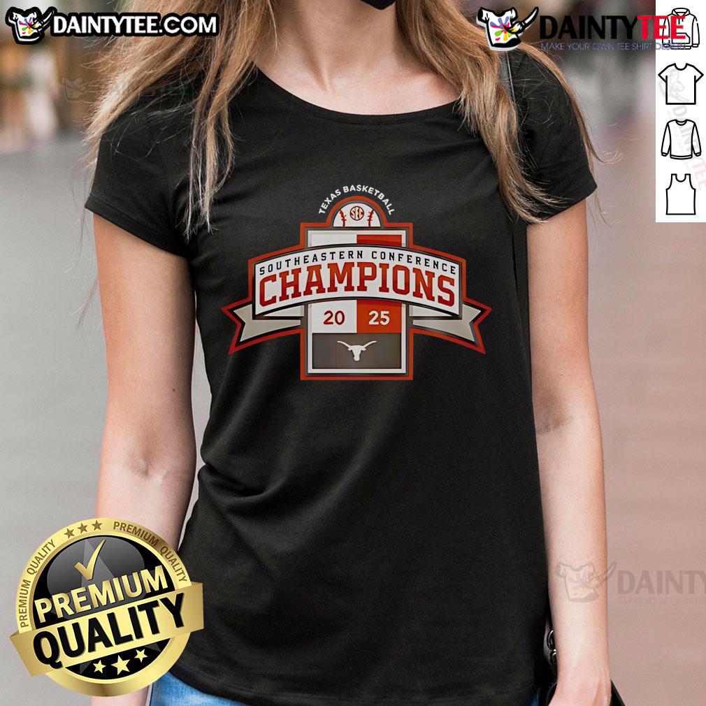 Stylish Nice Texas Longhorns 2025 SEC Regular Season Title ladies tee, perfect for fans and game day wear.