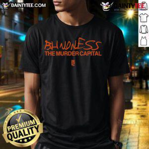 Nice The Murder Capital Blindness orange T-shirt featuring bold graphic design, perfect for fans of the band.