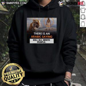 Stylish hoodie featuring the Arabic saying 'Kill All White People' in bold text, perfect for making a statement.